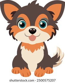 a cute puppy  mascot logo hand drawing vector illustration 