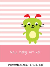 cute puppy new baby arrival card