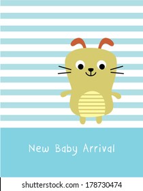 cute puppy new baby arrival card