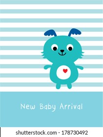 cute puppy new baby arrival card