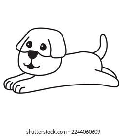 Cute puppy.Dog outline vector illustration. Isolated on white background.