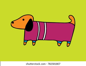 Cute Puppy. Page for coloring book in doodle style with place for your text. Hand drawing. Sketchy Styled.