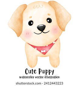 Cute puppy, pet, dog, vector, illustration, Labrador