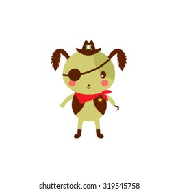 cute puppy pirate vector