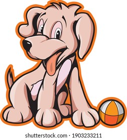 cute puppy, cute puppy playing ball