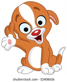 Cute puppy presenting