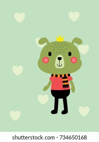 cute puppy prince vector