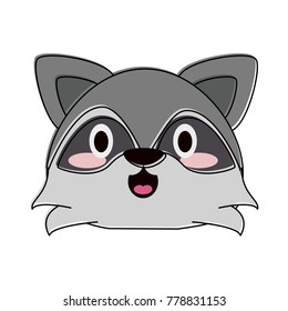 Cute puppy raccoon cartoon