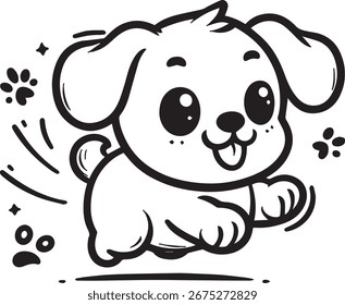 Cute Puppy Running vector file