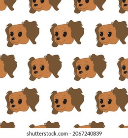 Patrón de cachorro sin costura, ilustración vectorial