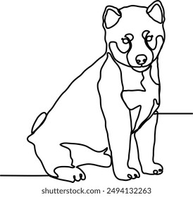 Cute puppy shiba inu 001 line art