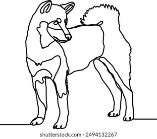 Cute puppy shiba inu 002 line art