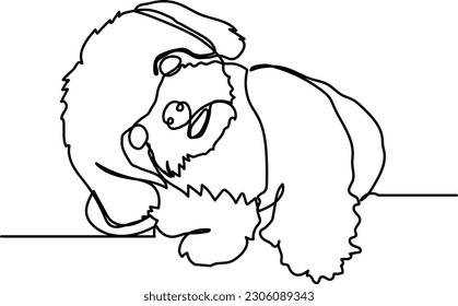 Cute puppy shihtzu 002 line art