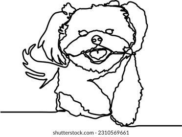 Cute puppy shihtzu 004 line art