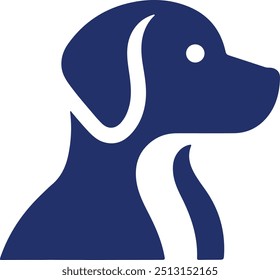 Cute Puppy silhouette Vector Icon.