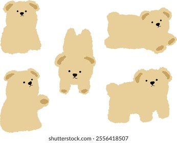 cute puppy simple flat vector