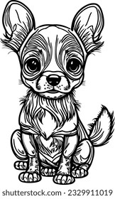 Cute Puppy Simple and Minimalistic Line Art Coloring Page