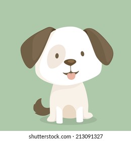 Cute puppy sits, vector illustration