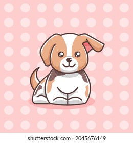 cute puppy sitting cartoon illustration