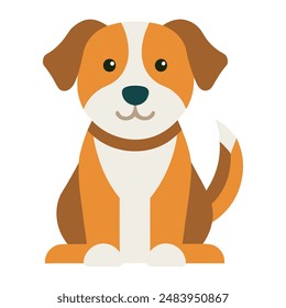 A cute Puppy Sitting Icon Vector Illustration