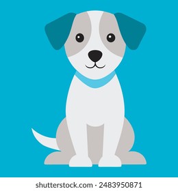 A cute Puppy Sitting Icon Vector Illustration