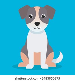 A cute Puppy Sitting Icon Vector Illustration