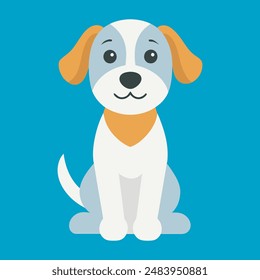 A cute Puppy Sitting Icon Vector Illustration