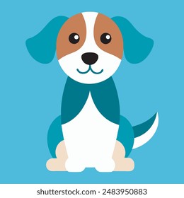 A cute Puppy Sitting Icon Vector Illustration