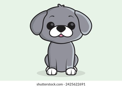 Cute Puppy Sitting vector icon illustration. Animal nature icon design concept.