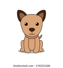 Cute puppy sitting,cut dog sitting,dog vector design concept 