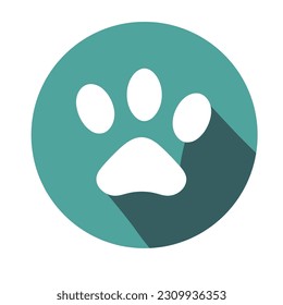 Cute puppy small blue footprint isolated