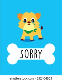cute puppy sorry apology card