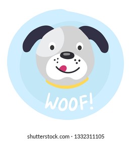 Cute puppy thinking about sweet bone, vector illustration