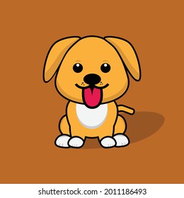 Corto cachorro con vector de lengua