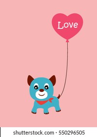 cute puppy valentine greeting card