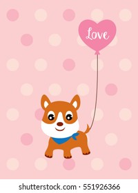 cute puppy valentine greeting card