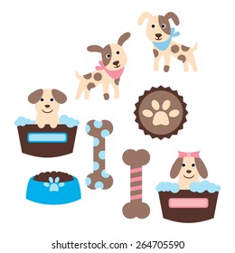 Cute puppy vector.