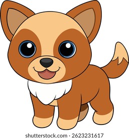 A cute puppy vector art illustration