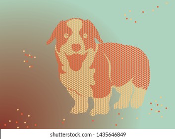 Cute puppy vector. Cool background. Illustration of a puppy.