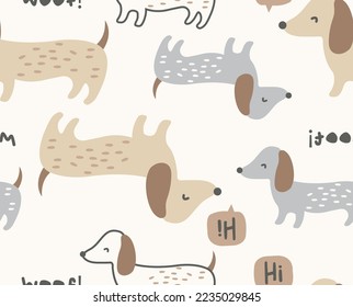 Cute puppy vector with friend