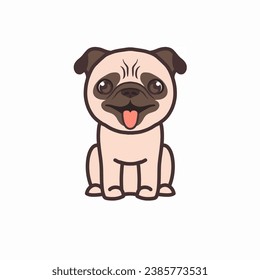Cute puppy, vector hand drawn illustration