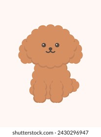 Cute puppy vector illustration. Isolated on white.