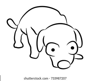 Cute puppy ,Vector image.