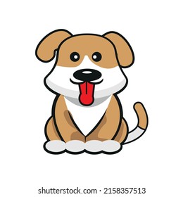 Cute puppy vector image, pet dog vector design
