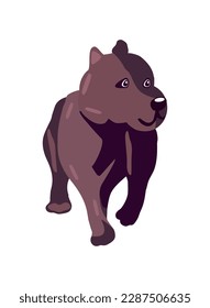 Cute puppy walking cartoon icon isolated