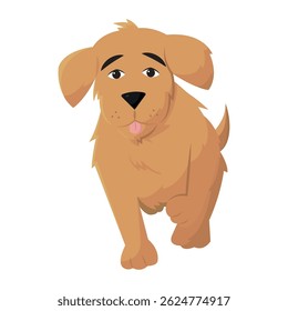 Lindo cachorro caminando. Ilustración vectorial