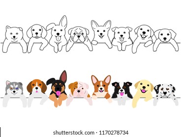 cute pups border set