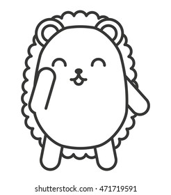 cute purcopine animal tender isolated icon vector illustration design