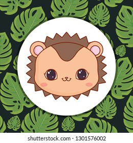 cute purcopine with leafs