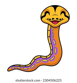 Cute purple albino tiger reticulated python cartoon